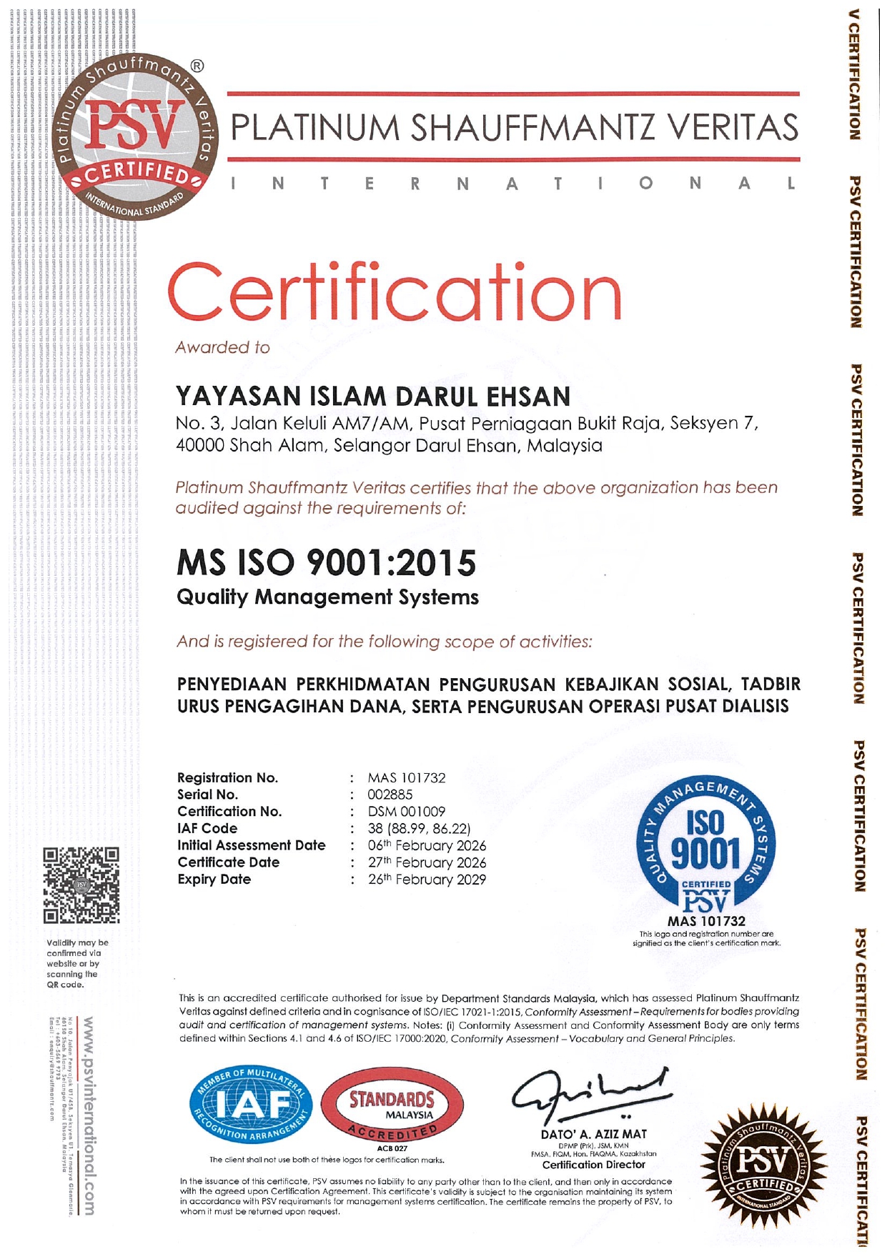 SIJIL MS ISO QMS
